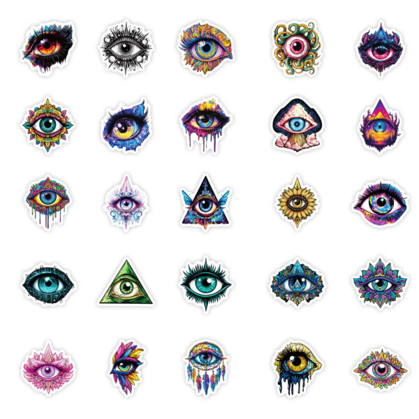 oly-320b83f607d34b0cdf01d85e92ec97bb Wholesale 50 personalized pupil eyes graffiti waterproof stickers diy mobile phone case skateboard notebook decorative stickers