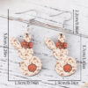 oly-32102319690899bac523d4e42845df22 Wholesale Easter Cute Flower Bow Rainbow Rabbit Pendant Earrings Wooden Double-sided Earrings Gift