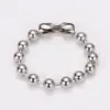 Wholesale AML Trendy Hip-Hop 304 Stainless Steel 10mm Round Bead Chain 18k Gold Plated Bracelet Necklace Set