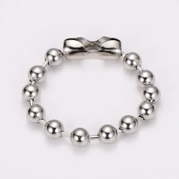 Wholesale AML Trendy Hip-Hop 304 Stainless Steel 10mm Round Bead Chain 18k Gold Plated Bracelet Necklace Set