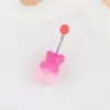 oly-32252cda93d74f6827cb3aaab908582a Wholesale Pink Cute Bear Devil's Eye Navel Ring Resin Baking Paint Navel Studs Belly Button Jewelry For Women