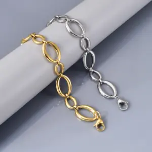 Wholesale PVD Coated Real Gold Plated Heart Shape Flower Butterfly 304 Stainless Steel Vacation Classic Style Waterproof Non Tarnish 304 Stainless Steel Lobster Trigger Clasp Closure Bracelets
