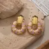 Wholesale Elegant Shell Shaped Enamel Drip Oil Non-Fading Earrings For Women Fashionable Luxury Stainless Steel Jewelry