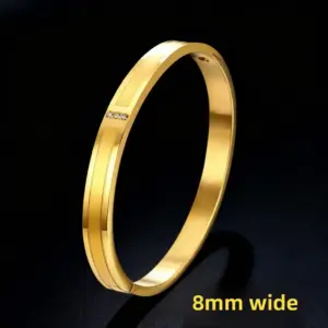 40-A-8 Three-Diamond Gold 8mm Bracelet