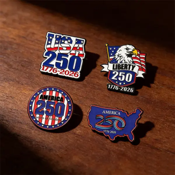 Wholesale United States Cartoon Pinback Badge Metal Pin Featuring Stamping Craft In Multicolor