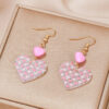 Wholesale Simple Fashion Cute Eco-friendly Material Acrylic Peach Heart Pendant Earrings Women's Valentine's Day Earrings