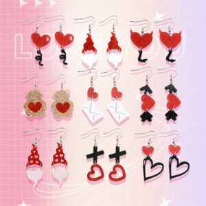 oly-326b760b2d9ddf95a313a466bd49da85 Wholesale Explosions Valentine's Day Series Earrings Love Bear Acrylic Valentine's Day Earrings for Women