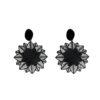 Wholesale South Korea Exaggerated Mori Style Black Flower Earrings Super Fairy Girl Elegant Internet Celebrity Earrings for Women