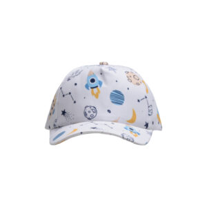 Small rocket on white background-children's peaked cap / (Free size-Velcro adjustment)(52-54cm)