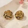 Wholesale Three-dimensional Geometric Stud Earrings For Women, 304 Stainless Steel With 18K Real Gold PVD Coated Plating, 0.03µm-0.05µm Thickness