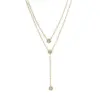 Wholesale PVD Coated Round Titanium Steel IG Style Simple Style Waterproof Non Tarnish 304 Stainless Steel Layered Necklaces