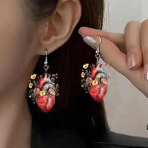 oly-329980f7618be76c123b2ff70960947f Wholesale Fashion New Personalized Flowers Heart Acrylic Women's Earrings-Valentine's Day, Birthday and other perfect gifts