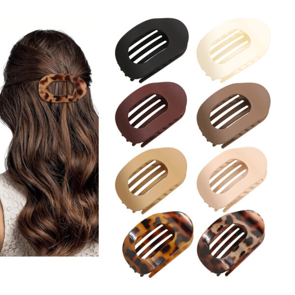 Wholesale Flat Oval Hairpin Back Head Disc Hair Grab Clip Curved Arc Design Elegant Shark Clip Hair Accessories