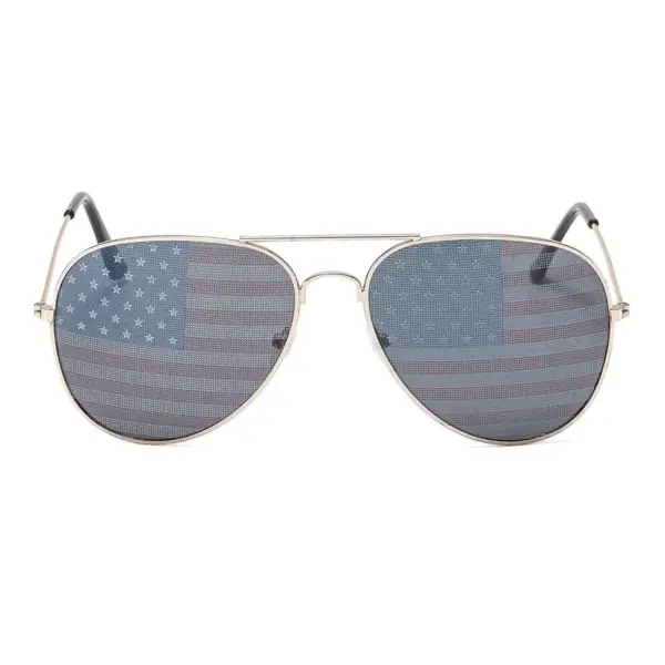 Wholesale Metal Double Beam Classic Retro American Flag Independence Day Sunglasses Sunglasses Toad Sunglasses Male 3025