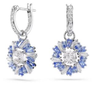 Blue rotating sun earrings