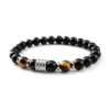 Wholesale Simple Style Classic Style Round Stainless Steel Natural Stone Glass Chakra Bracelet