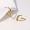 Wholesale PVD Coated Real Gold Plated 18K Gold Heart Shape 304 Stainless Steel Casual Sweet Simple Style Waterproof Non Tarnish Ear Studs