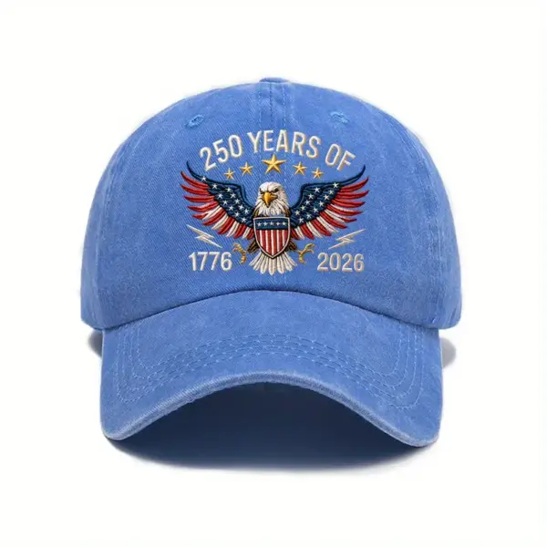 Wholesale Retro United States Baseball Cap With Curved Brim, Breathable Design Featuring Printing Craft, Perfect For America's 250th Anniversary