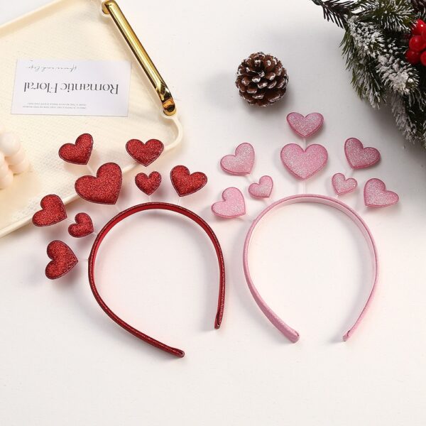oly-32d7db32f1f474101928149caa1c5a86 Wholesale Valentine's Day Atmosphere Love Hair Band Tanabata 520 Sequins Peach Heart Headband Creative Wedding Party Dress Up Headwear
