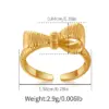 Wholesale Jewelry Lady Classic Style Shiny Bow Knot Copper Pearl Copper 18K Gold Plated Big Bow Pearl Bowknot Adjustable Ring Open Rings Rings