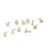 Wholesale 316L Stainless Steel Copper Ear Cartilage Rings & Studs Flower Waterproof Non Tarnish Surgical Steel Women'S