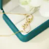 Wholesale Jewelry Simple Style Classic Style Love Infinity 304 Stainless Steel Copper Zircon 18K Gold Plated Pendant Necklace Cable Chain