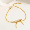 Wholesale PVD Coated 18K Gold Plated Bow Knot Stainless Steel Simple Style Classic Style Waterproof Non Tarnish 304 Stainless Steel Necklace