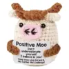 Wholesale Knitted Wool Doll Positive Energy Cartoon Crochet Cow Funny Expression Plush Toy Text Natural Scene Decoration