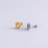 Wholesale 1 Piece Ear Cartilage Rings & Studs Fashion Devil'S Eye Flower 316L Stainless Steel Copper Inlaid Zircon