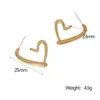 Wholesale PVD Coated Real Gold Plated 18K Gold Heart Shape 304 Stainless Steel Casual Sweet Simple Style Waterproof Non Tarnish Ear Studs