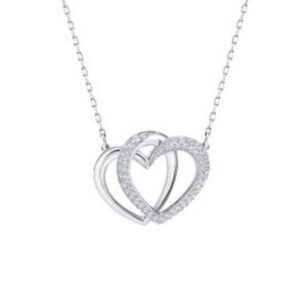 Platinum heart to heart necklace
