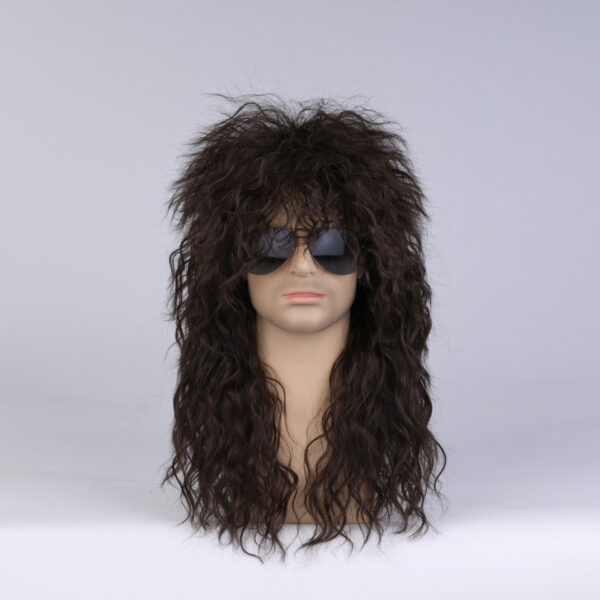 Wholesale beggar wig long curly hair stage Halloween explosions men's fluffy hairstyle beggar crazy full head cover