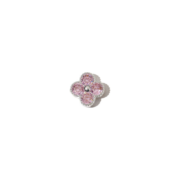 Wholesale Alloy nail art decorations, zircon lucky four-leaf clover with rhinestones, 3D nail decorations.