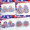 oly-331ae476b3efb94c4aec50452d614b58 Wholesale Shiny Independent Day Earrings Dyed Patriot Hearts Star American Geometric Pattern Leather Ear Rings For Women Trendy Style