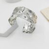 oly-33246d089d3f3136a0b66b5c93256309 Wholesale Bracelets, Fashionable Exaggerated Flowers and Leaves, Wide Version, Hammered Pleats, Personalized Bracelets, Metal Bracelets