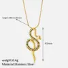 Wholesale Vacuum Plating Real Gold Plated Snake 304 Stainless Steel Elegant Simple Style Waterproof Non Tarnish Pendant Necklace