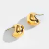 Wholesale 1 Pair Elegant Water Droplets Heart Shape Titanium Steel Hoop Earrings