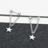 oly-333d8c2d039b100981b96b5388252f8b Wholesale best selling five-pointed star earrings simple fashion titanium steel tassel long pendant earrings earrings
