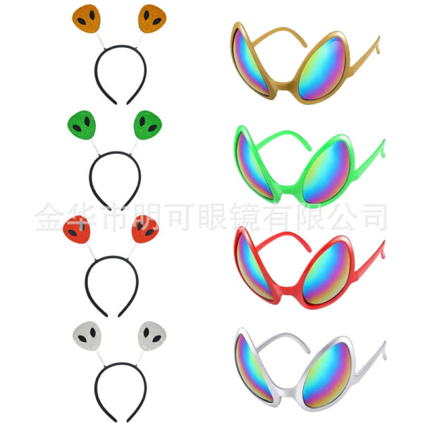 Wholesale Halloween et alien glasses green fly headband party wacky dress up supplies alien sunglasses