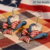 oly-3348c1f82cf8158f80ebeba22aa22f16 Wholesale Retro White & Red Print Bow Tie Drop Earrings For Women With 304 Stainless Steel Ear Pins