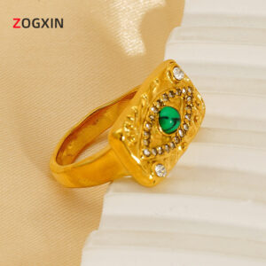 oly-33511c991e63bd03fd7874283ded8039 Wholesale INS fashion light luxury malachite eye ring light luxury high sense niche fashion diamond ring