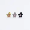 Wholesale Stainless Steel Fine Rod Copper Plated Gold Micro Paved Flashing Powder Blue Zircon Star Ear Cuff Women's Fashion Jewelry