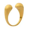 Wholesale PVD Coated Real Gold Plated 18K Gold Irregular Geometric 304 Stainless Steel Simple Style Waterproof Non Tarnish Open Ring