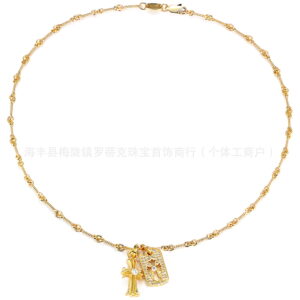 Gold double pendant style b