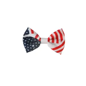 #4 Duckbill Clip Bow-navy Blue + / Red