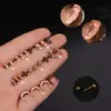 oly-3370dbeb4c27627ebc13d61e731078a0 Wholesale Ear Cartilage Rings & Studs Moon 316L Stainless Steel Waterproof Non Tarnish Surgical Steel Vacuum Plating