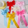 oly-3372026389debc2b8eb5e1f2da52a9de Wholesale Solid Color Polyester Ribbon Bow Hairpin Valentine's Day Handmade Rose Sweet Ribbon Fabric Duckbill Clip