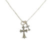 Wholesale Copper vintage necklace pendant, large and small double cross necklace, men's and women's jewelry