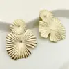 Wholesale PVD Coated Real Gold Plated 14K Gold Sector 304 Stainless Steel Modern Style Classic Style Waterproof Non Tarnish Drop Earrings
