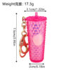 Wholesale Diamond Durian Cup Keychain American Colorful Gradient Cyber Celebrous Durian Cup Pendant Straw Diamond Cup Hanging Ornament